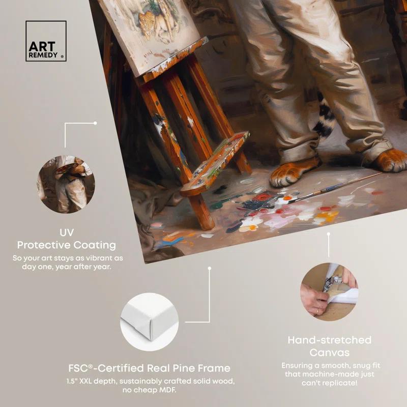 Art Remedy Painterly Tiger Canvas Vintage Portraits by Art Remedy