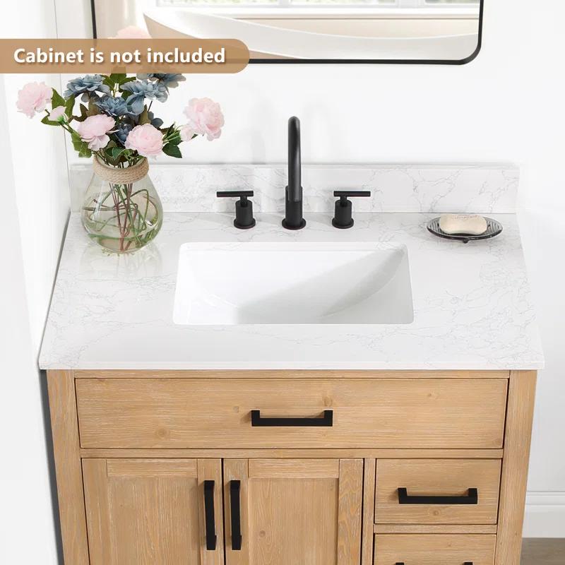 Ceres 37" Engineered Stone Single Bathroom Vanity Top with Sink
