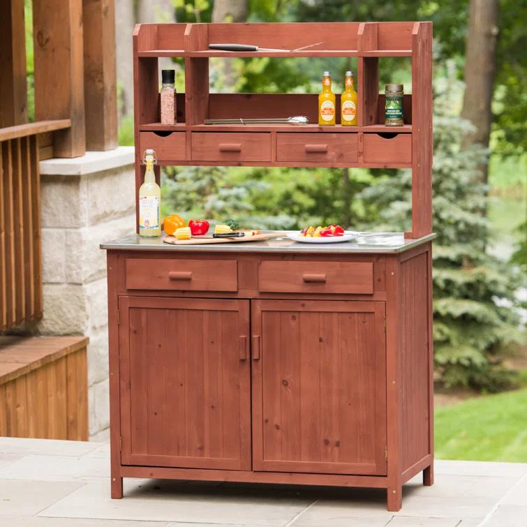 Leisure Season Outdoor Entertainment 42'' Stainless Steel Freestanding Drawers