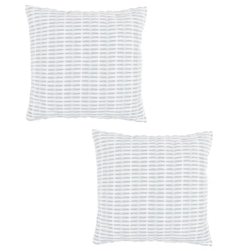 KAF Home Pleated Please Striped Cotton Pillow Cover (Set of 2)