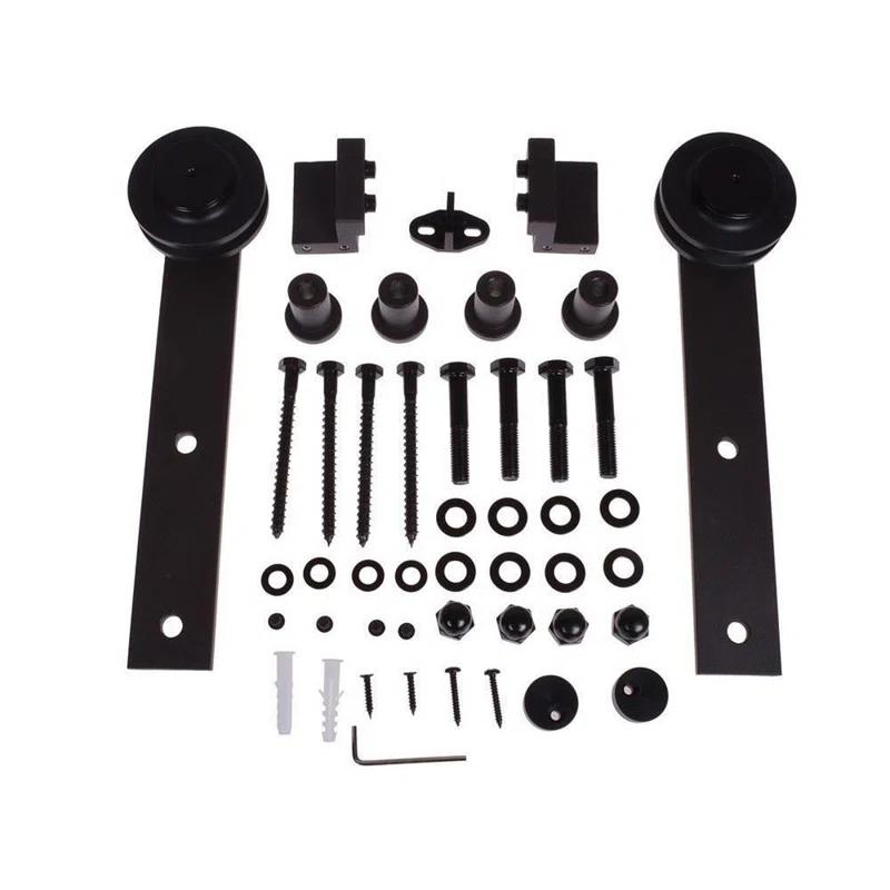 Calhome 36'' x 84'' Solid Wood Paneled Painted with Installation Hardware Kit Barn Door