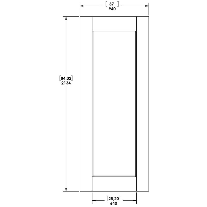 Renin Reflex 84'' Solid Wood Mirrored Unfinished without Installation Hardware Kit Barn Door