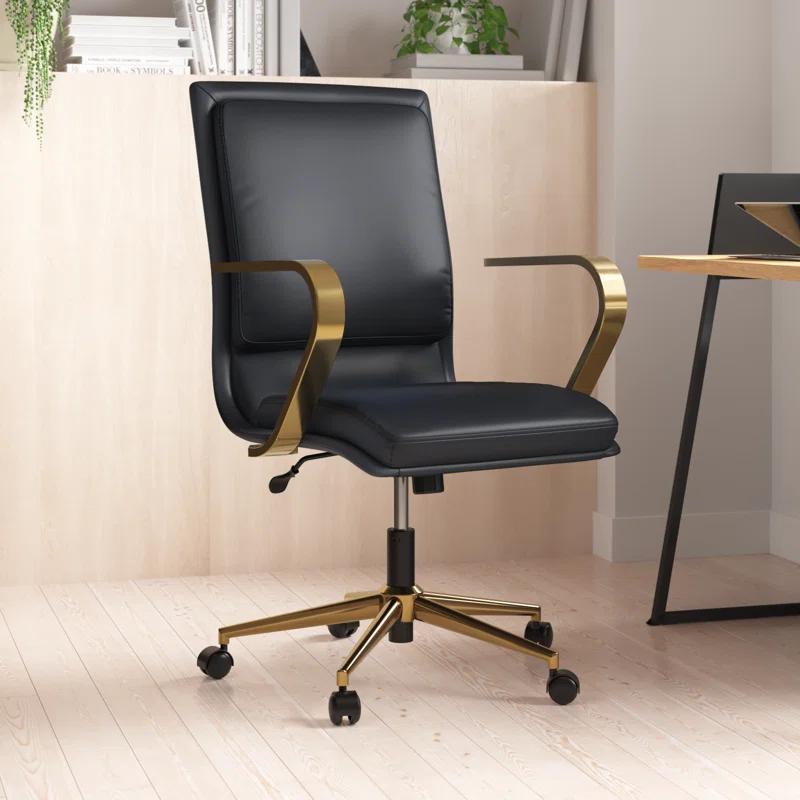 Flash Furniture Mid-Back Designer Upholstered Swivel Executive Office Chair with Armrests by Flash Furniture
