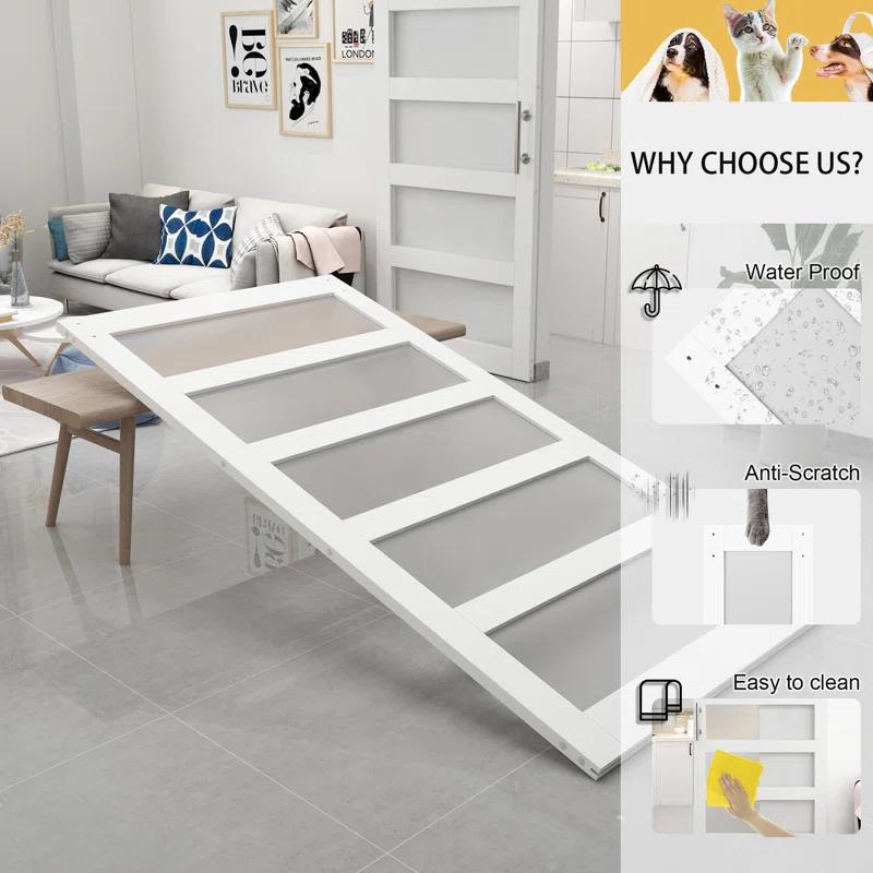 JUBEST Tempered Frosted Glass Barn Door with Installation Hardware Kit and Handle, Wood Sliding Barn Door