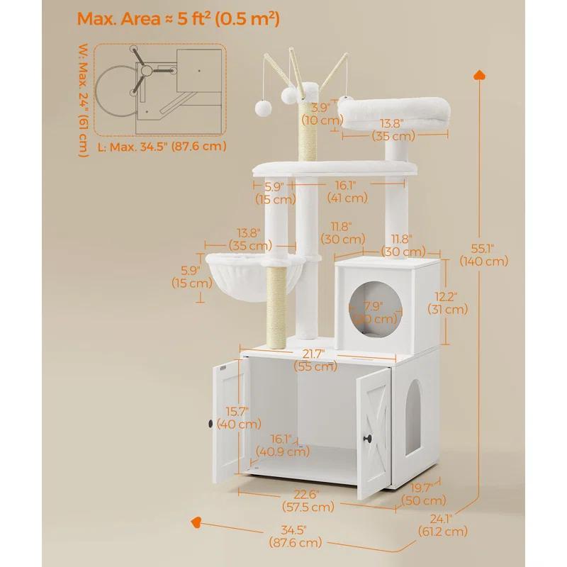 Archie & Oscar™ 55.1" Cat Tree with Litter Box Enclosure