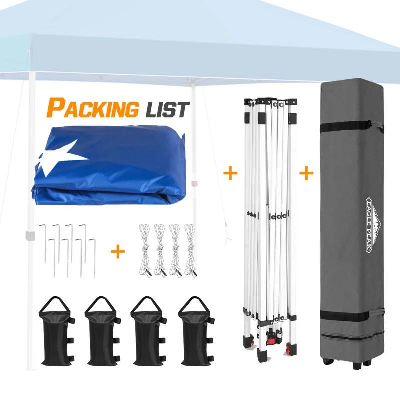 EAGLE PEAK Pop Up Canopies 10 Ft. W x 10 FT. D Metal Party Tent Canopy