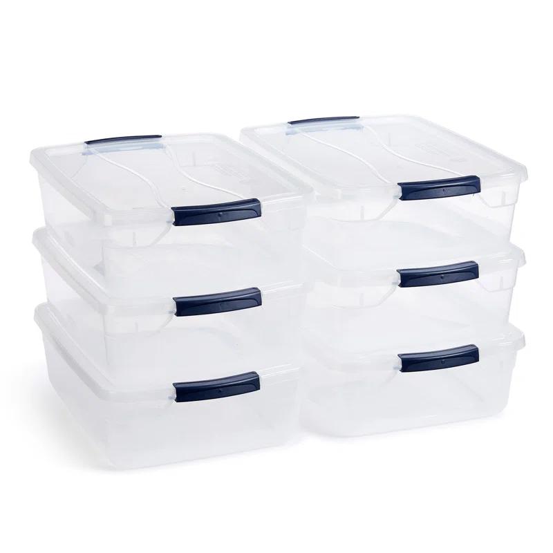 Rubbermaid Rubbermaid Cleverstore Clear 16 Qt Plastic Storage Bins with Lids, 6-Pack