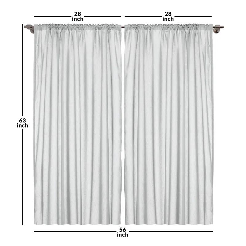 Ambesonne Semi-Sheer Rod Pocket Sliding Panel (Set of 2)
