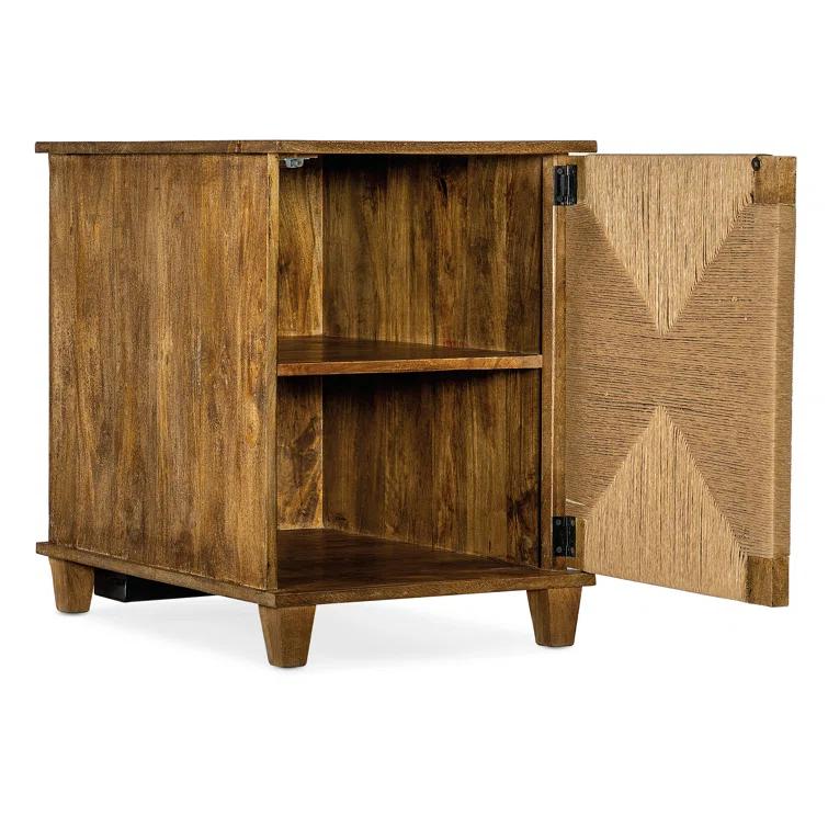Chiseling Solid Wood Accent Cabinet
