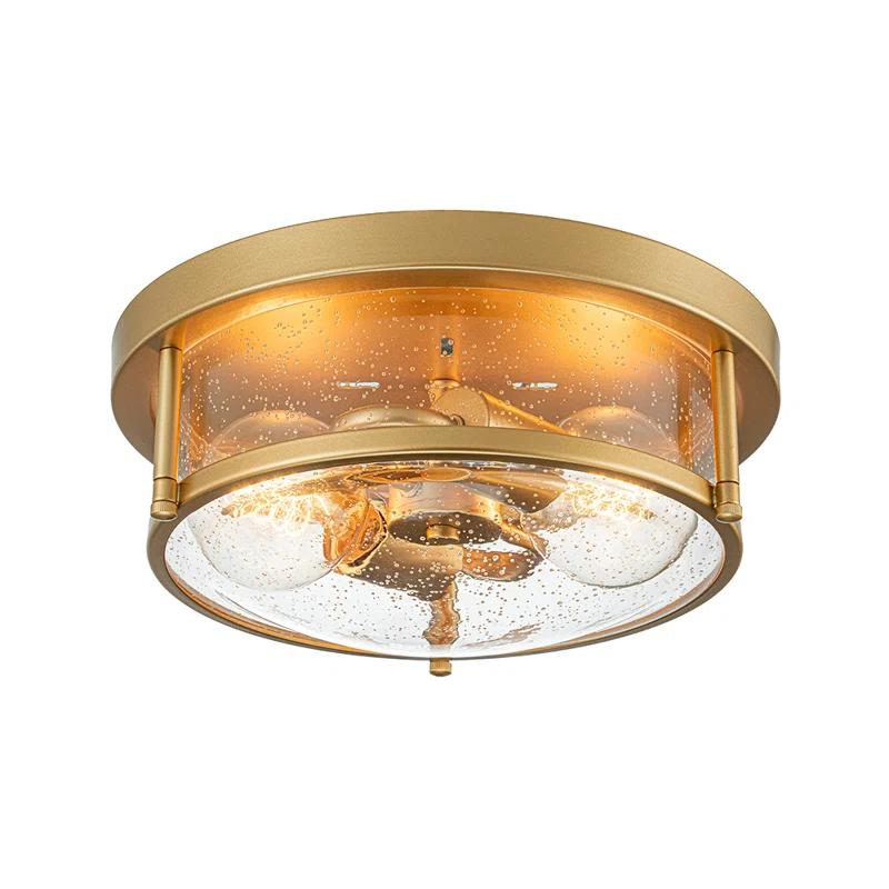 Lampkins 2 - Light Seeded Glass Shaded Flush Mount