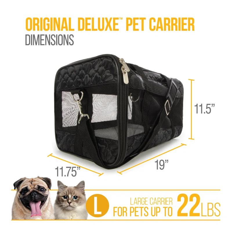 Sherpa Original Deluxe Travel Pet Carrier, Airline Approved & Guaranteed On Board - Black Lattice
