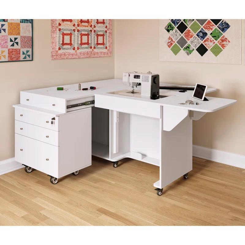Arrow Sewing Kangaroo & Joey Hydraulic Lift Sewing Cabinet and Storage Caddy Combo by Kangaroo Sewing Furniture