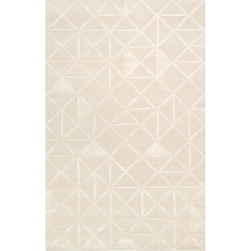 Hand Tufted Viscose Geometric Rug