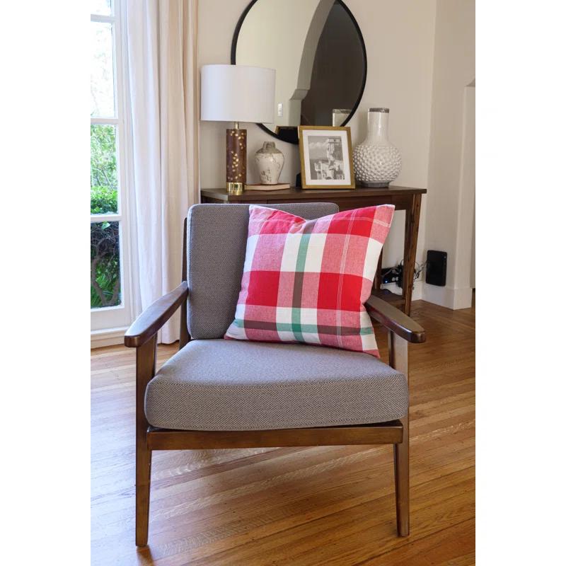 KAF Home Plaid Feather Reversible Throw Pillow