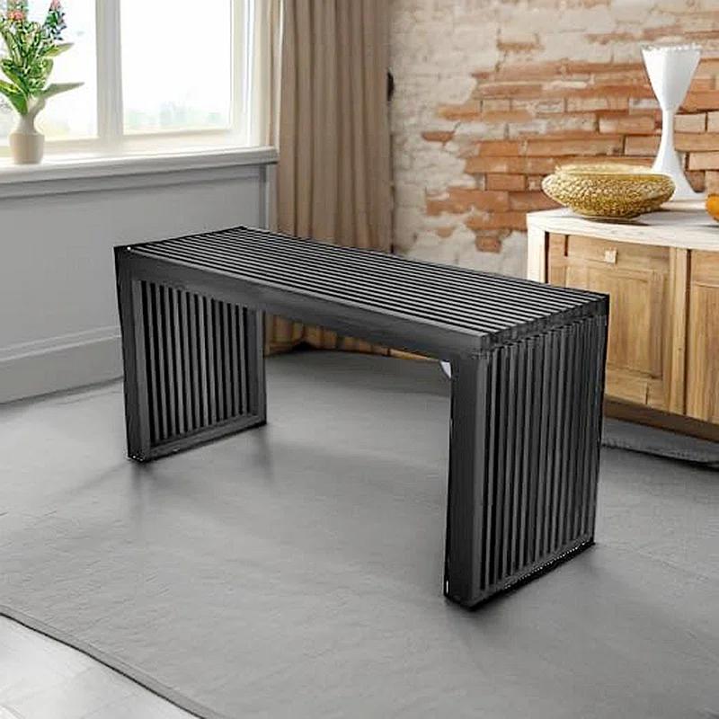 Latitude Run® Seamas Bamboo Bench, Farmhouse Dining Bench Entryway Bench for Living Room, Hallway, Bedroom, Bathroom