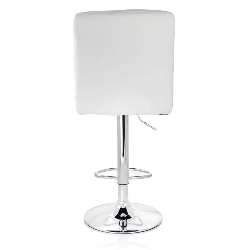 Latitude Run® Jaretssi Swivel Upholstered Adjustable Height Counter Stool with Metal Frame (Set of 2)
