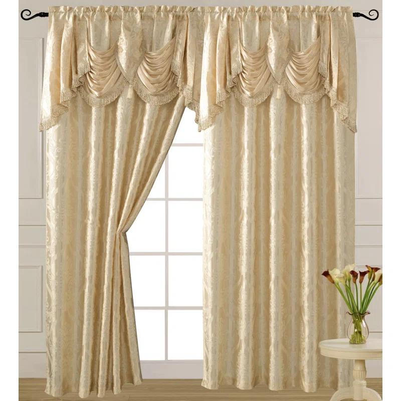 Venice Collections Polyester Room Darkening Curtain Single Panel