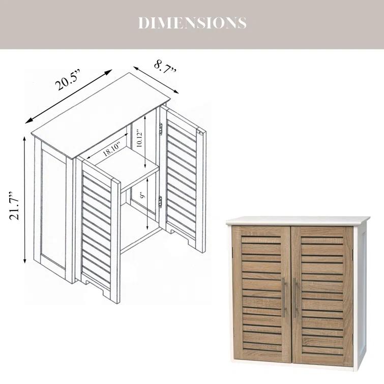 Evideco Stockholm 20.5" W x 21.7" H x 8.7 D Wall Mounted Bathroom Cabinet Oak Color & Reviews | Wayfair