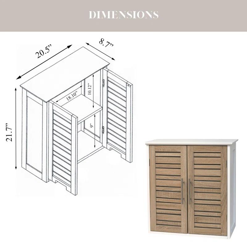 Evideco Stockholm 20.5" W x 21.7" H x 8.7 D Wall Mounted Bathroom Cabinet Oak Color & Reviews | Wayfair