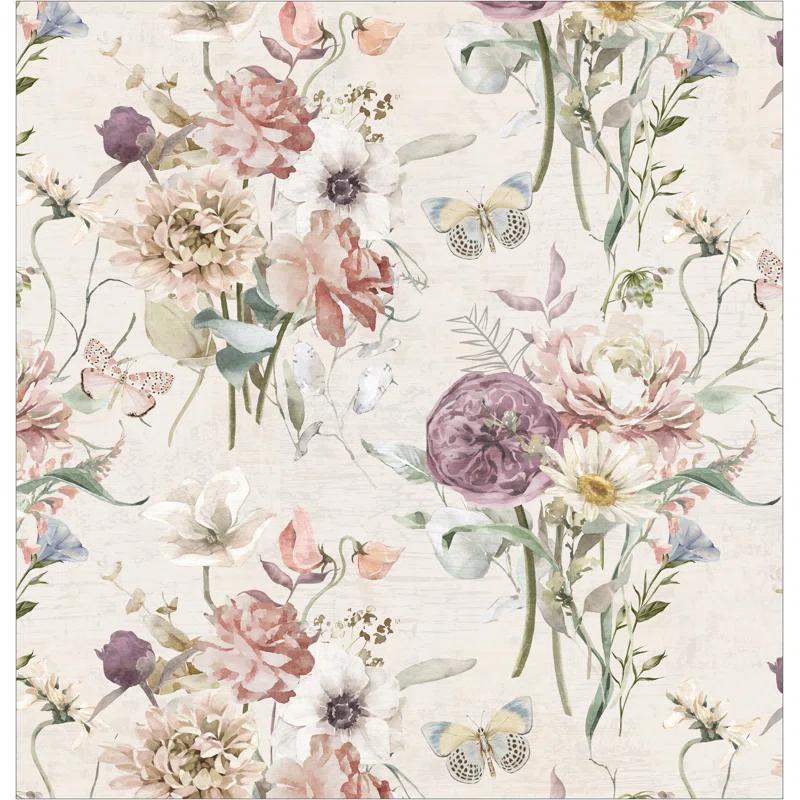 Laural Home kathy ireland® HOME Purple Wildflower Bloom Memory Foam Rug By Laural Home