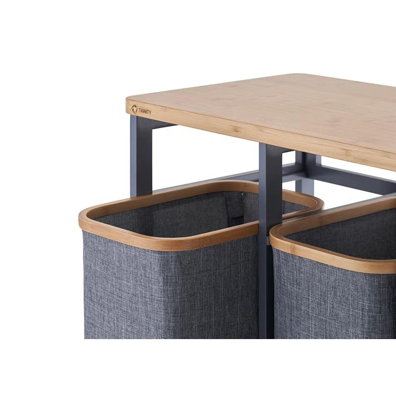 Trinity TRINITY 36 in. H x 30.7 in. H in. x 17.3 in. H Wood (Bamboo) 3-Bag Laundry Sorter