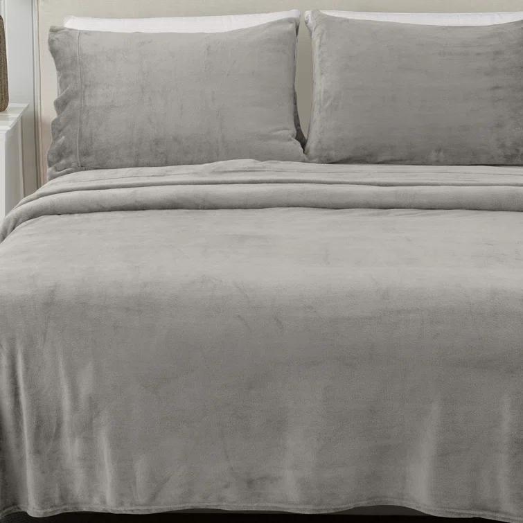 FreshFolds Ultra Soft Micro Plush Velvet Solid Sheet Sets