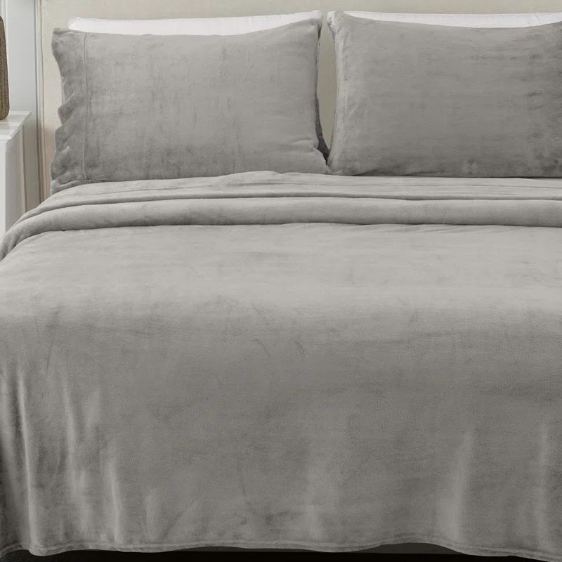 FreshFolds Ultra Soft Micro Plush Velvet Solid Sheet Sets