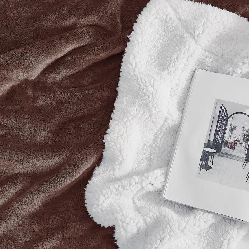 IMPERIAL HOMEWARE LONDON LIMITED Sherpa Fleece Fur Thick Reversible Blanket Throw