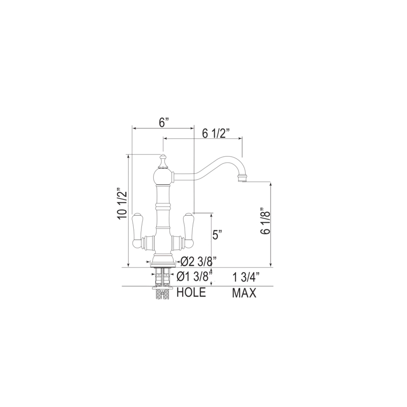 Perrin & Rowe U.4759STN-2 Edwardian Two Handle Bar/Food Prep Kitchen Faucet