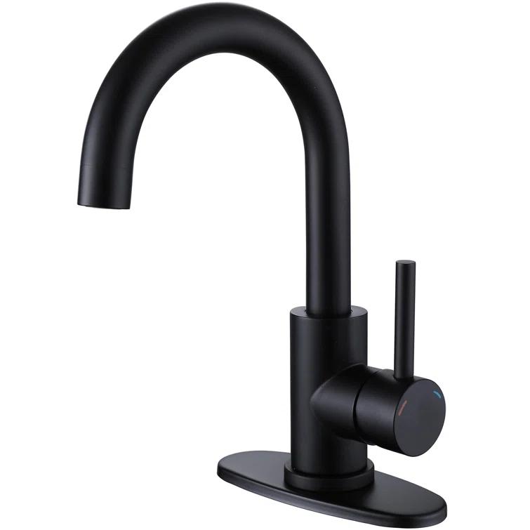 VIBRANTBATH Single-Hole Single-handle Bathroom Faucet 6025-Black