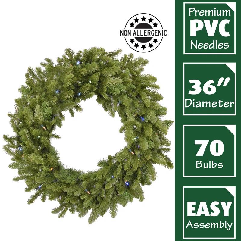 Fraser Hill Farm Foxtail Pine Faux Lighted Wreath