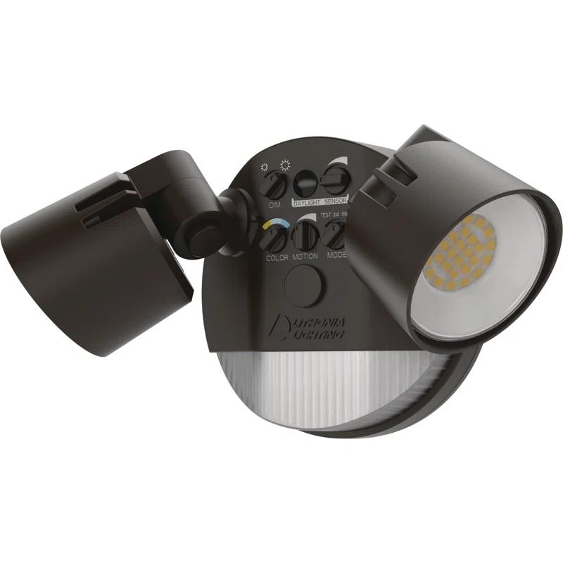 Lithonia Lighting 2 - Head Hardwired Dusk to Dawn Outdoor Security Flood Light with Motion Sensor