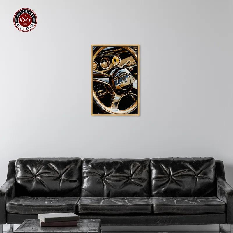 Notori Art Notoriart Elegant Steering Wheel Framed Car 1 Piece Canvas Wall Art