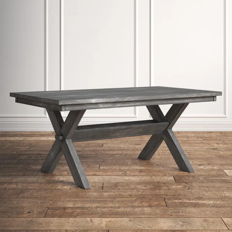 Kelly Clarkson Home Gigi 70" Solid Wood Farmhouse Trestle Base Dining Table