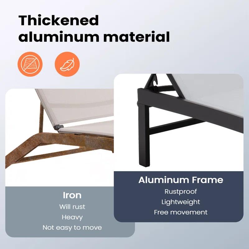Mercury Row® Blevens Outdoor Aluminum Chaise Lounge (Set of 2)