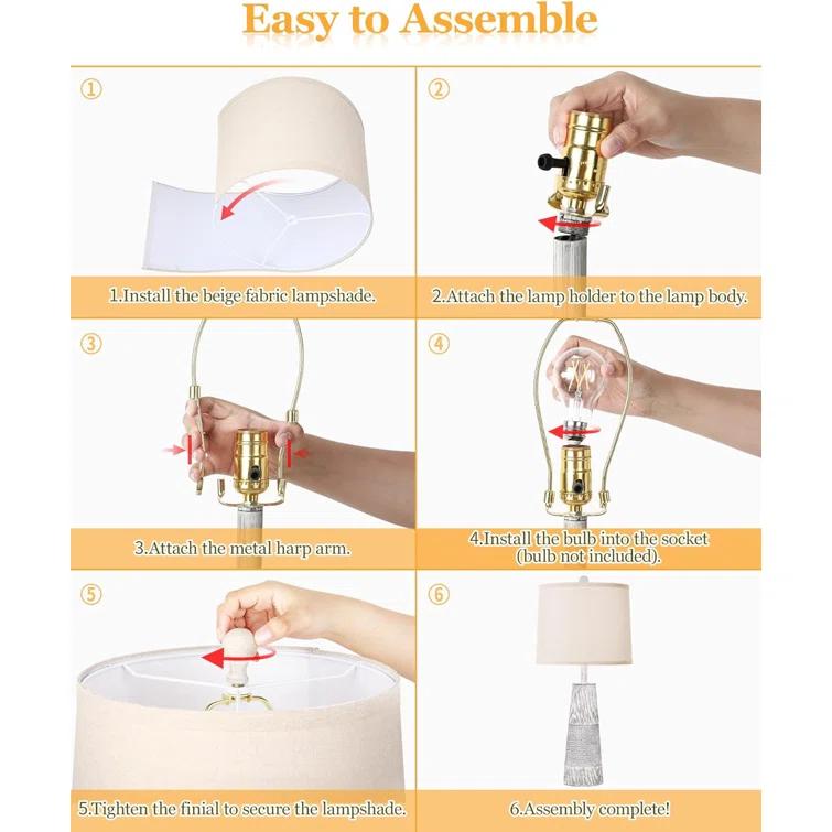 Red Barrel Studio® Resin Table Lamp (Set of 2)