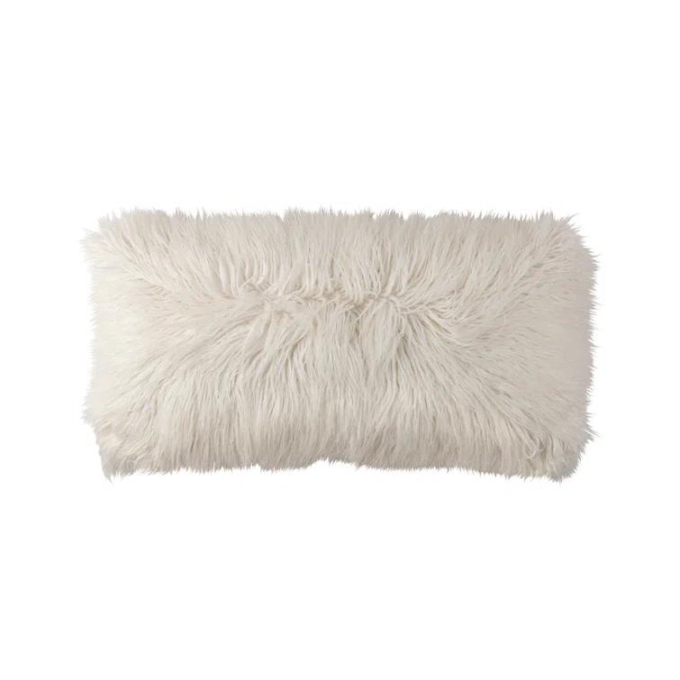 Lili Alessandra Faux Fur Feather Throw Pillow