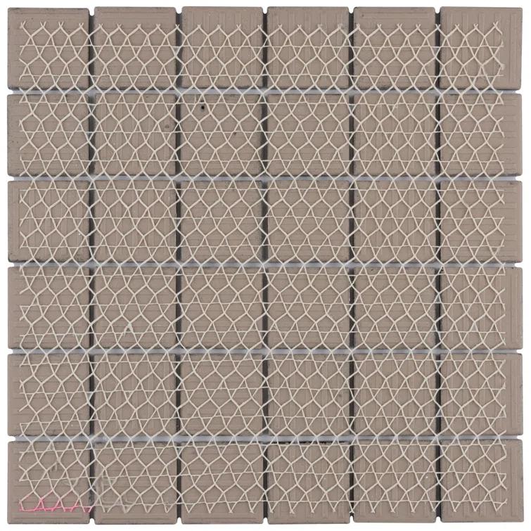 Merola Tile Metro Quad Matte Black 11-3/4" x 11-3/4" Porcelain Mosaic Floor and Wall Tile