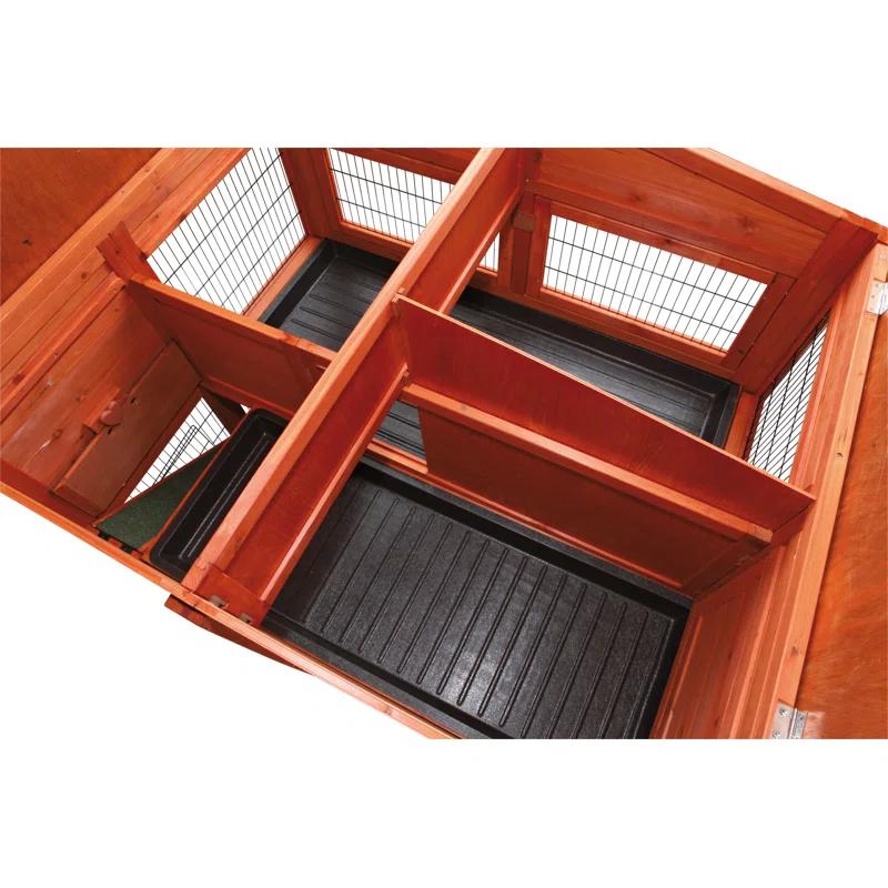 TRIXIE Deluxe 2-Story Rabbit Hutch with Run, Attic Storage Ramp, Ideal for Rabbits Guinea Pigs