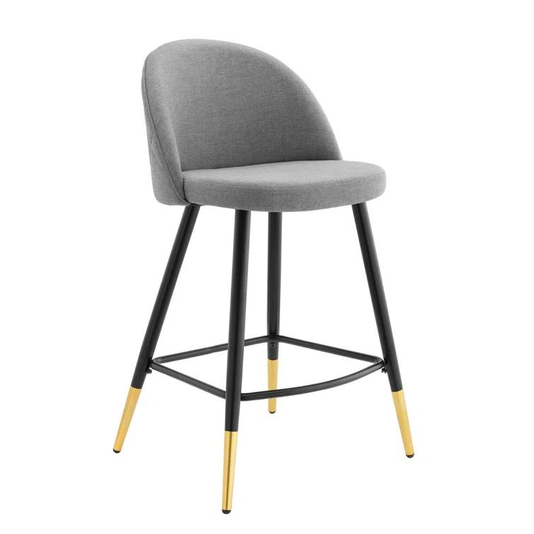 Everly Quinn Cordial Performance Velvet Counter Stools (Set of 2)
