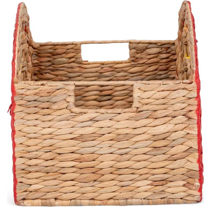 Adore Decor Dorothy Rainbow Wicker Basket (2 Pieces), Large and Medium Size Storage, Handwoven Water Hyacinth