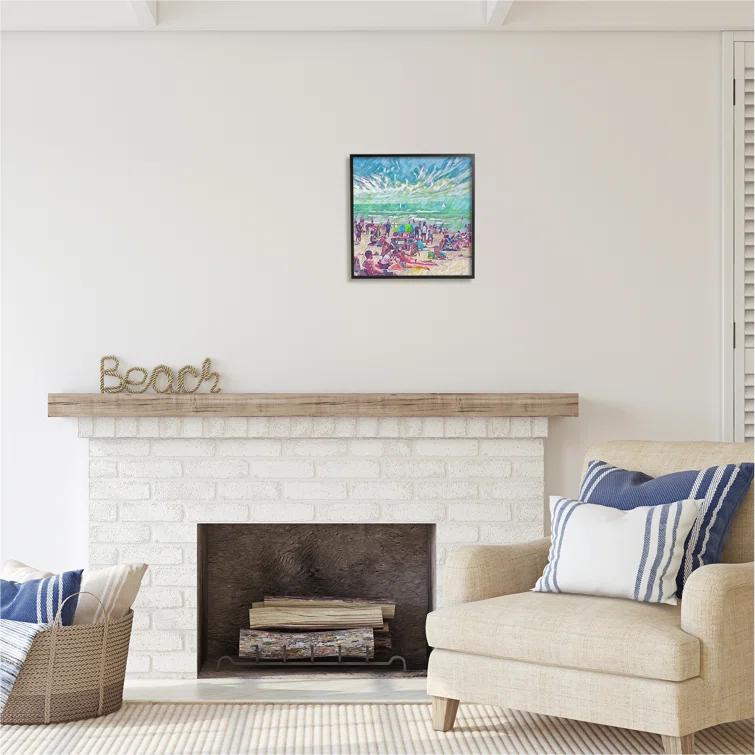 Stupell Industries Ba-093-Framed " Modern People On Beach " by Steve Hunziker