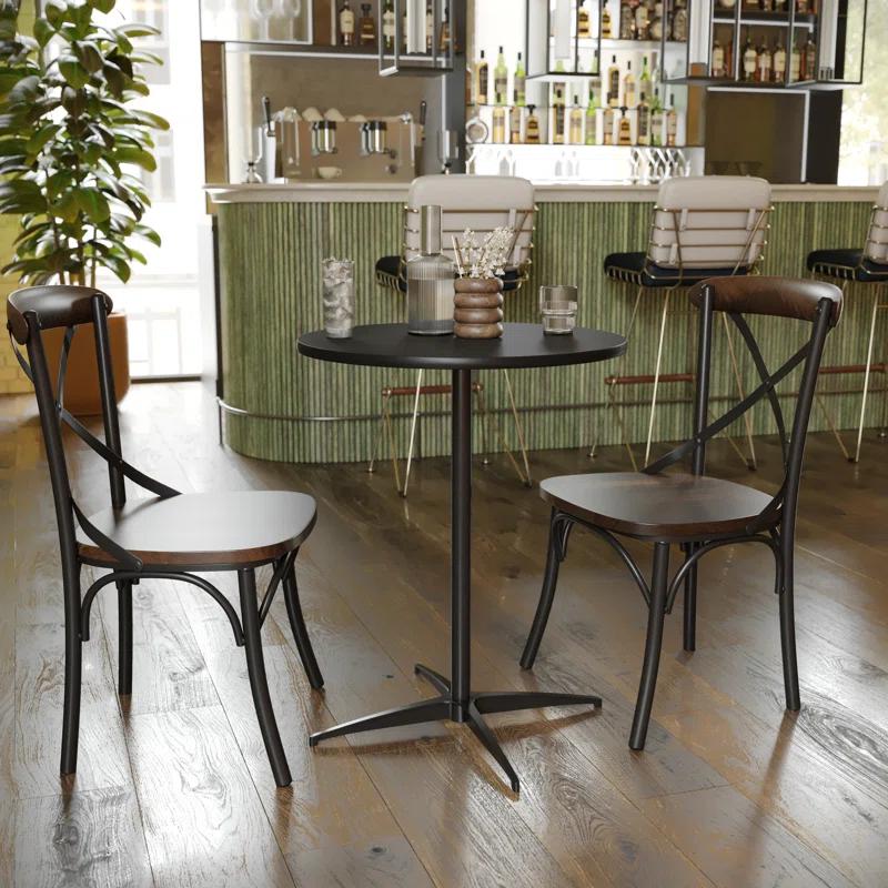 Flash Furniture Marrel Round Wood Cocktail Table with Columns by Flash Furniture