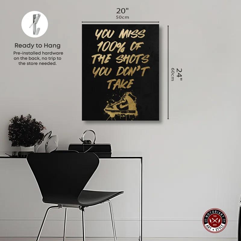 Notori Art The Shots You Take Gold Man Cave Artwork by Notoriart
