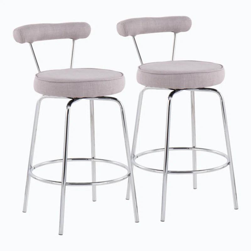 Wenty Upholstered Counter Extra Tall Stool with Metal Frame (Set of 2)