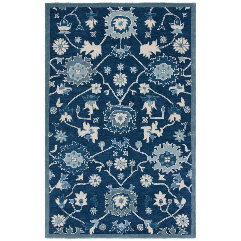 Lauren Ralph Lauren Lauren Ralph Lauren Hand Tufted Wool/Cotton Floral Rug in Blue/Ivory