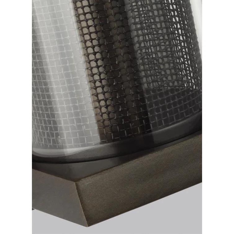 Antique Bronze Silo Dimmable Cylinder Sconce with Clear Glass