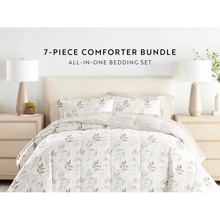IEnjoy Home 7-Piece Bedding Bundle - Pattern Comforter and Sheet Set