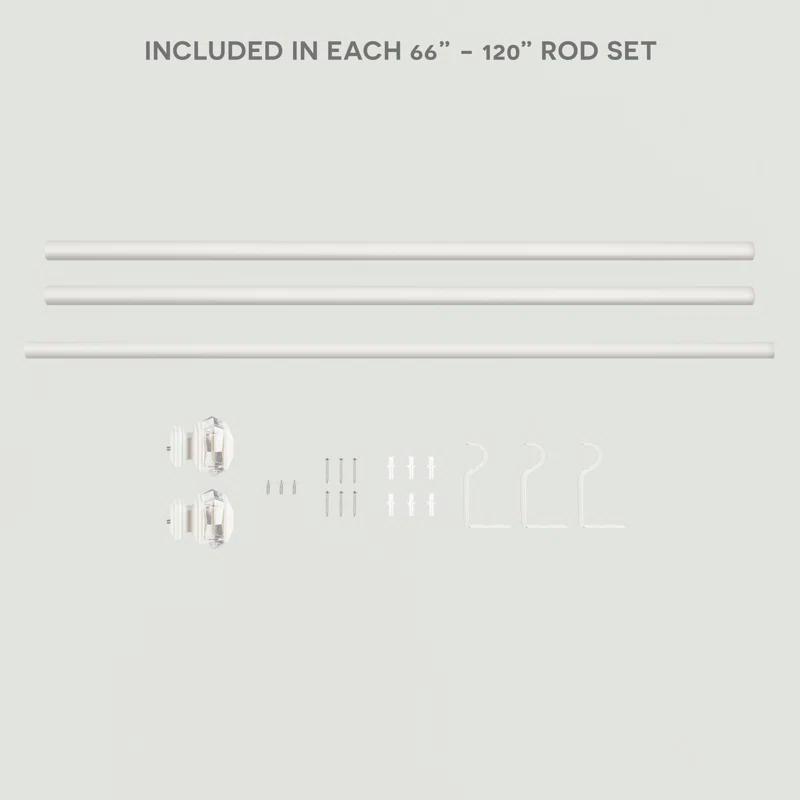 Amalgamated Textiles Iron Adjustable 66'' to 120'' 1'' Single Curtain Rod & Reviews | Wayfair