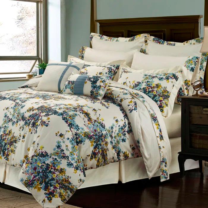 Tribeca Living Modern & Contemporary Cotton Floral Comforter Set